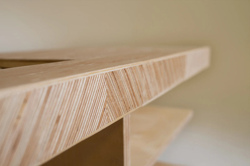 Plywood edge detail — layered birch construction